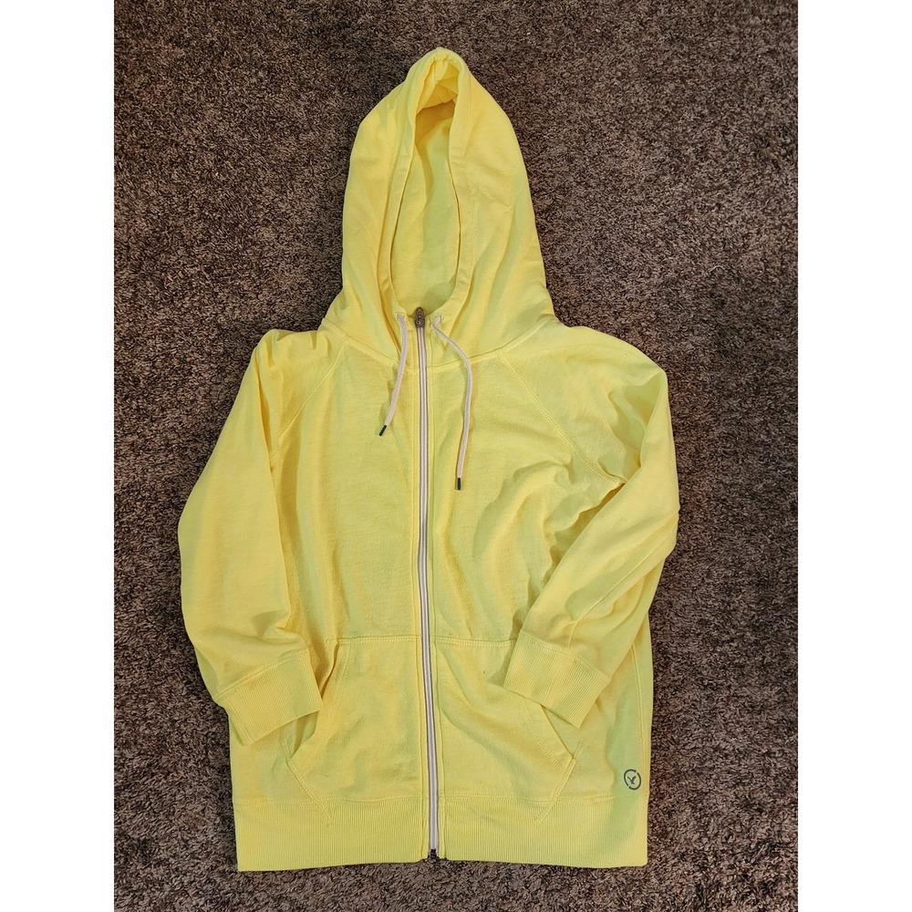 American Eagle AEO Womens Full Zip Hoodie Neon Yellow Electric M NWOT